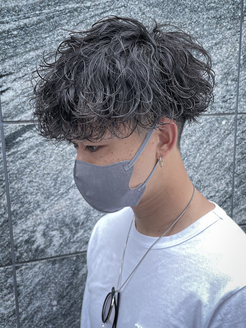 波巻きツイストスパイラルパーマ×刈り上げツーブロックマッシュ