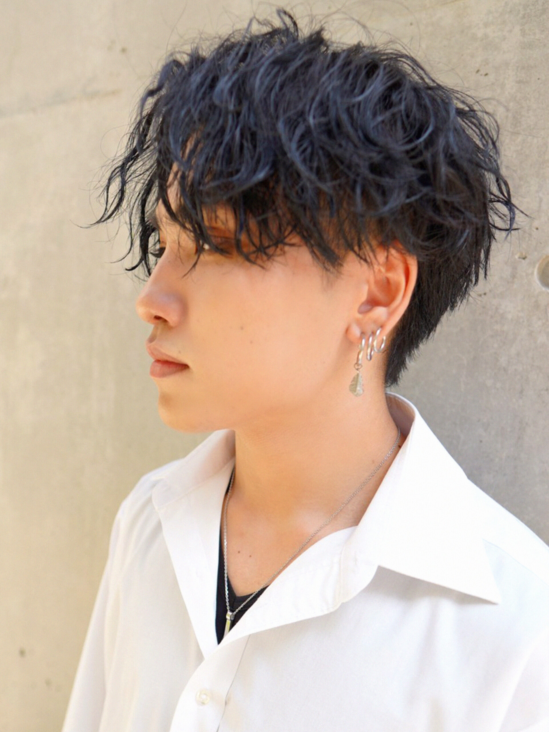 ニュアンスパーマ×メンズ刈り上げツーブロックマッシュ