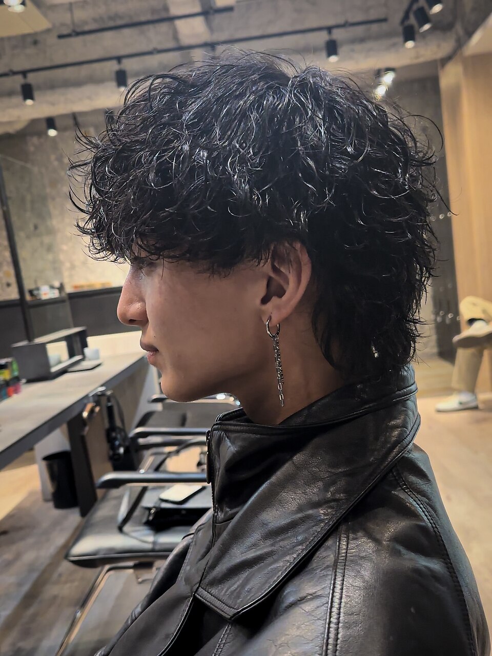 メンズウルフ×メンズカット×波巻きツイストスパイラルパーマ